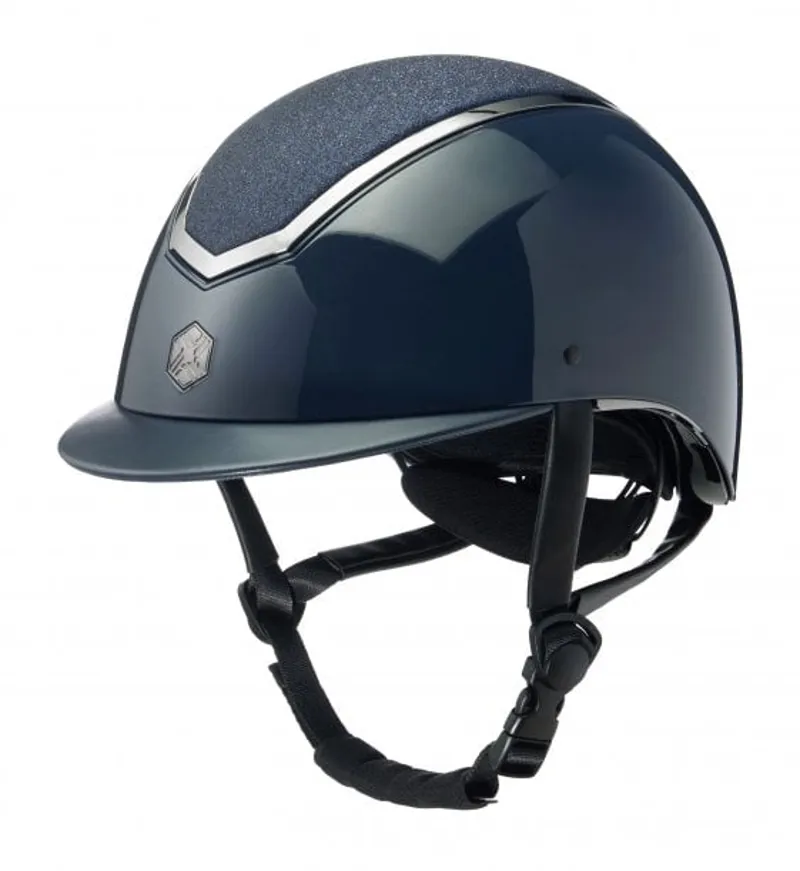 Charles Owen Kylo Sparkly Navy Gloss or Pewter Wide Peak